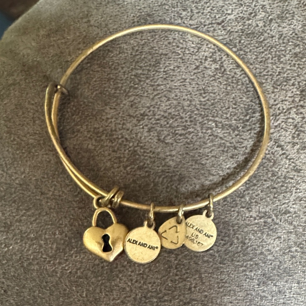 Alex and Ani Gold Heart Charm Bracelet